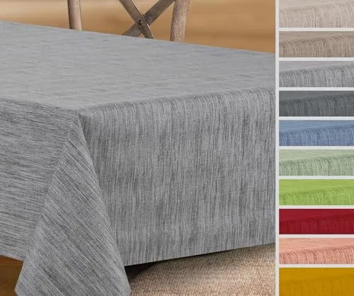 Wachstuchtischdecke rund oval eckig, Georginias Tischdecke abwischbar, Farbe und Größe wählbar (Eckig 120x140 cm Grau)