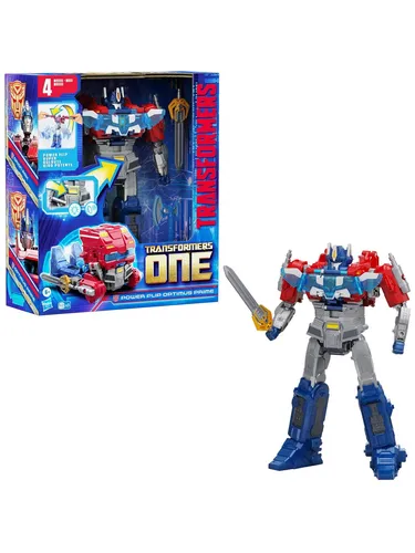 Transformers One Power Flip Optimus Prime - interaktive Action-Figur mit 4 Verwandlungsmodi, beeindruckende Lichter und Geräusche, ideal für Sammler und Kinder