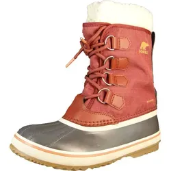 Sorel Damen Winterstiefel Winter Carnival WP 1855081 - Rot/Grau/Braun, Größe 38 - Wanderschuhe mit wasserdichter Konstruktion, warm gefüttert und ideal für kalte Wintertage. Perfekt für Outdoor-Aktivitäten und Freizeit.