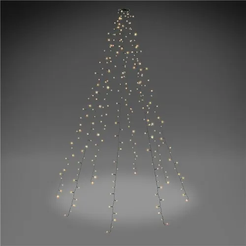 LED-Baummantel mit Ring – 8 Leuchtmodi und Timer-Funktion - Weihnachtsbeleuchtung: Dekorative Lichterkette mit Memory-Funktion für individuelle Lichtstimmungen und einfache Handhabung.