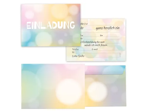 Limonia 12x Einladungskarten mit Umschläge zum Kindergeburtstag - Geburtstagseinladung Pastell Stylishe Einladung zum Geburtstag für Jungs und Mädchen Kinder und Erwachsene Unisex