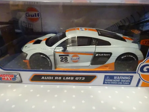 Audi R8 LMS GT3 Gulf Modelauto 1:24 - Neu - PKW Modellauto im Maßstab 1:24, detaillierte Nachbildung des legendären Rennwagens für Sammler und Autofans.