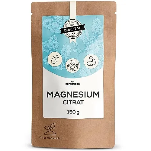 Magnesiumcitrat Pulver | 150 g Beutel | hohe Verträglichkeit & Bioverfügbarkeit | Nerven & Muskeln & Elektrolyte | hochwertige Qualität aus Österreich