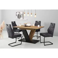 HELA Esszimmerstuhl Linda S - Bestseller Set (2 St.) - Stühle mit Taschenfederkern für hohen Sitzkomfort, belastbar bis 140 kg. Ideal für jedes Zuhause mit pflegeleichtem Samtvelours-Bezug.