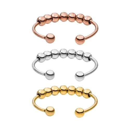 Purelei® Shade Anxiety Ring 3er-Set – Elegante Edelstahl-Fidget Ringe für Damen - Hochwertige, wasserfeste Ringe in verstellbaren Größen (50-66) für individuellen Stil und elegantes Ring-Stacking. Ideal als Geschenk oder zur stressfreien Ablenkung.