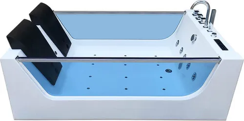 Home Deluxe Atlantic Whirlpool XL - Design-Whirlpool für Ihr Badezimmer - Sanitäranlagen & Zubehör, geräumiger Whirlpool mit 180 x 120 x 60 cm, ideal für entspannende Wellnessmomente und stilvolle Badezimmergestaltung.