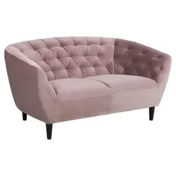 Ambia Home Chesterfield-Sofa Rosa, 2-Sitzer - Elegantes Chesterfield-Sofa in edlem Rosa mit Samtbezug, perfekter Komfort durch hochwertige Polsterung und stilvolle Steppung, ideal für gemütliche Abende im Wohnzimmer.