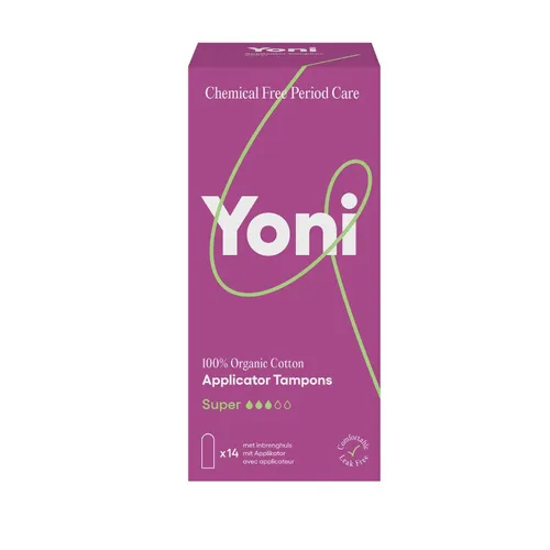 Bio Tampons super mit Applikator ∙ 100 % Bio-Baumwolle ∙ ohne Plastik & Duftstoffe ∙ Yoni