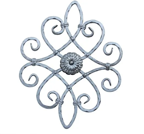 UHRIG Schmiedeeisen Ornament Gitter - Handgeschmiedet für Garten und Zaun - Robustes schmiedeeisernes Ornament, ideal für Fenstergitter, Zäune oder als Deko im Garten. Aus massivem Stahl, handgefertigt und vielseitig einsetzbar.