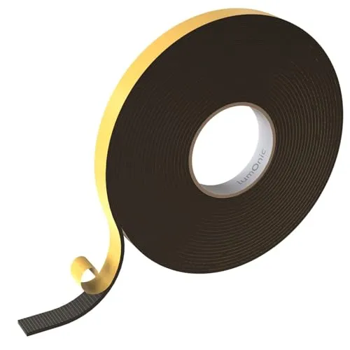 Lumonic 10m EPDM Dichtungsband Selbstklebend 20mm x 3mm | Moosgummi Dichtband für Fenster + Türen | Fensterdichtung, Türdichtung, Gummidichtung zum Kälteschutz