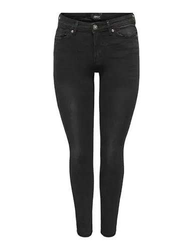 Skinny-fit-Jeans ONLY "ONLWAUW MID SK BJ1097" für Damen, Gr. XL - Stylische Damen-Skinny-fit-Jeans von ONLY in washed black. Ideal für abwechslungsreiche Outfits, dank strapazierfähigem Denim und bequemer Passform.