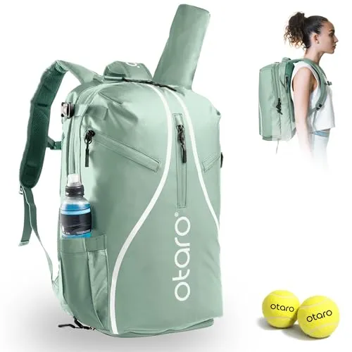 Otaro Tennisrucksack Pro 42L mit Schuhfach für 2 Schläger - Geräumiger Tennisrucksack mit durchdachtem Thermo-Schlägerfach, Laptopfach und isoliertem Getränkefach. Ideal für den Transport deiner gesamten Ausrüstung, auch bei schlechtem Wetter.