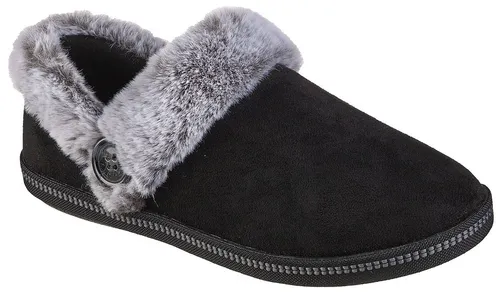 Skechers Cozy Campfire - Fresh Toast - Schwarz - Hausschuhe mit kuschelig warmem Kunstfellfutter und gepolstertem Skechers Memory Foam Fußbett, ideal für kalte Tage - vegan und rutschhemmend für optimalen Komfort.