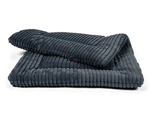 TrendPet Harmony 4cm gefütterte Hundedecke, Katzendecke, Liegedecke für Hunde und Katzen (Anthrazit, 110x70cm)
