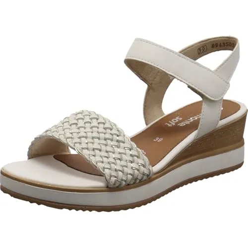 Remonte Sandale 40 EU in Weiß-Gold - Modische Sandale in Größe 40 EU, ideal für warme Tage. Bequem und stilvoll für den täglichen Einsatz.