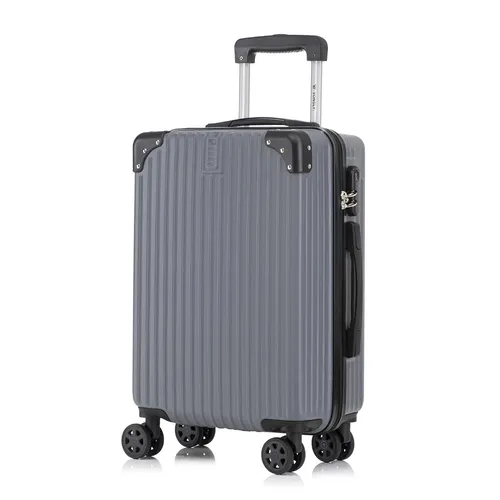 YONSLY Trolley Reisekoffer M, grau – Handgepäck mit 4 Rollen - Robuster Hartschalenreisekoffer mit 360°-Doppelrollen für mühelose Mobilität. Ideal für Reisen und den Alltag, schützt Ihre Sachen zuverlässig. Integriertes Sicherheitsschloss für sorgenfreies Reisen.