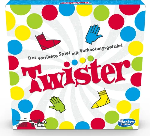 Hasbro Gaming Twister - Klassisches Partyspiel für Familien und Kinder ab 6 Jahren, fördert Bewegung und Koordination für unbegrenzten Spaß drinnen und draußen