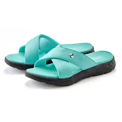 Badepantolette VENICE BEACH, Damen, Gr. 36, türkis - Vegan und wasserabweisend, ideal für Strand und Pool. Komfortable Pantolette aus Textil und Synthetik für lässige Sommerlooks.