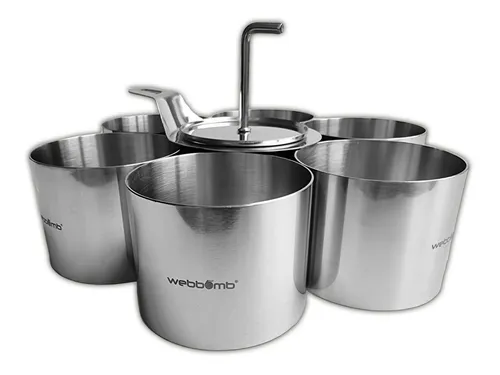WEBBOMB 8tlg Edelstahl Dessertringe Set mit Heber & Stampfer - 8-teiliges Set aus geschmacksneutralem Edelstahl für kreatives Anrichten von Vorspeisen und Desserts. Ideal zum Portionieren und Ausstechen, hitzebeständig und spülmaschinenfest.