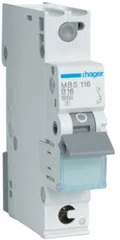 Hager MBS116 Sicherungsautomat 1P B-16A Steckklemme