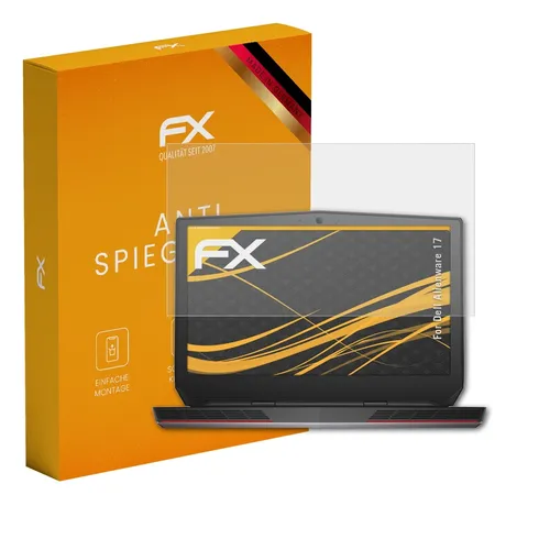 atFoliX 2x Panzerfolie für Dell Alienware 17 Schutzfolie matt&stoßfest Folie