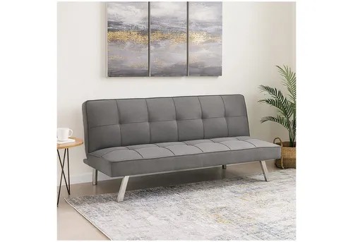 Klappsofa Grau Milena Schlafsofa Funktionscouch - Sofas & Sessel – Vielseitiges Schlafsofa für Wohnzimmer oder Gästezimmer, belastbar bis 300 kg und mit modernem grauen Design.