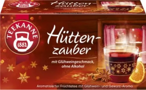 Teekanne Hüttenzauber Früchtetee 20x2,5g - Tees: Früchtetee mit Glühweingeschmack, perfekt für gemütliche Abende und alkoholfreie Genussmomente.