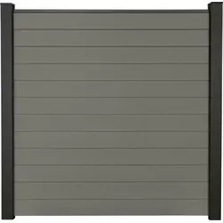 GroJa Flex Stecksystem 180 x 180 cm grau - Gartenzäune: Modernes Steckzaunsystem aus nachhaltigem BPC, pflegeleicht und strapazierfähig, bietet unbegrenzte Kombinationsmöglichkeiten durch große Farbauswahl.
