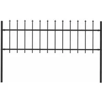 vidaXL Gartenzaun mit dekorativen Speerspitzen - 1,7m x 0,6m, stabil und pflegeleicht aus robustem pulverbeschichtetem Stahl