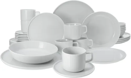 Creatable Kombiservice 30-tlg. CHEF COLLECTION - 30-teiliges Geschirrset aus mikrowellengeeignetem Porzellan, ideal für sechs Personen. Perfekt für ein einheitliches und stilvolles Tischambiente im skandinavischen oder Landhausstil.