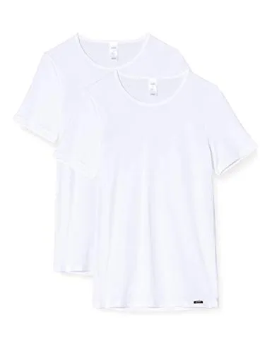 Skiny Herren Shirt Kurzarm 2er Pack - Herren-Unterhemden im praktischen Doppelpack, aus hautschmeichelnder, reiner Baumwolle, ideal als Unterhemd oder Oberteil für jede Jahreszeit.