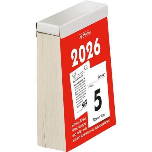 Herlitz Abreißkalender Gr.5 81x106 mm 2026 - Praktischer Abreißkalender für 2026 im handlichen Format 81x106 mm, ideal für den Schreibtisch oder unterwegs.