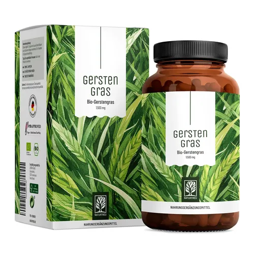 Gerstengras Bio 180 Kapseln Superfood Grünprodukt Pflanzenbasiert NATURTREU®