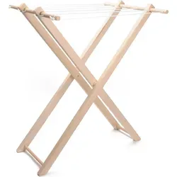 Playwood Wäscheständer aus Holz - Robuster Holz-Wäscheständer, ideal für das Trocknen von Puppenkleidung! Faltbar und platzsparend, perfekt für kreative Spielmöglichkeiten.