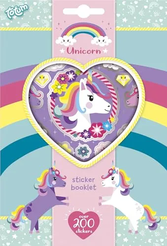 Unicorn Stickerbuch - Gestalte zauberhafte Einhornwelten mit 400 verschiedenen Motiven wie Einhörnern, Diamanten und Buchstabenstickern, für Scrapbooking und Bastelarbeiten