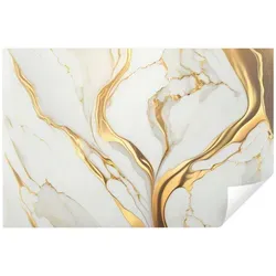 Fototapete Marmor Gold Grau Abstrakt 254x184 cm - Vlies Tapete für Wohnzimmer, Schlafzimmer oder Flur - einzigartige Optik mit robustem, umweltfreundlichem Material und kinderleichter Montage ohne Einweichzeit.