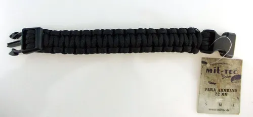Para Armband Größe S  schwarz 22mm Survival Armband Fallschirmleine Bundeswehr