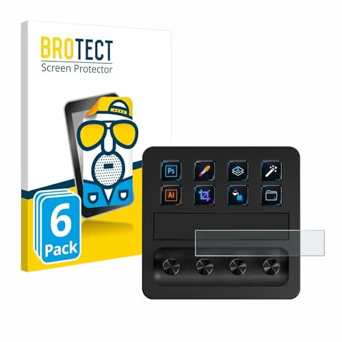 BROTECT Entspiegelungs-Schutzfolie für Elgato Stream Deck + (6 Stück) Matte Displayschutz-Folie, Anti-Reflex, Anti-Fingerprint
