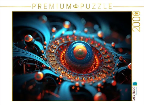 CALVENDO Puzzle Fraktal kombiniert mit Planetensystem | 2000 Teile Lege-Größe 90