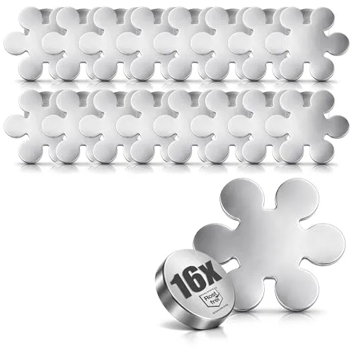 com-four® 16 Tischdeckenbeschwerer - Tischtuchgewichte aus Edelstahl - magnetische Tischtuchklammer - ca. 45g