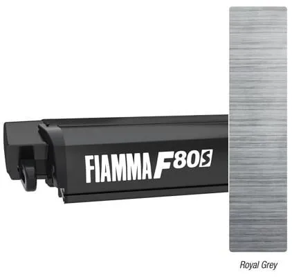 Fiamma F80s Markise schwarz, 450cm, Royal Grey