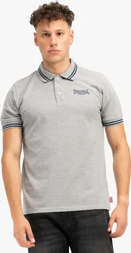 Lonsdale Markham Short Sleeve Polo L - Stylisches Poloshirt in Marl Grey/Navy, ideal für Freizeit und Sport, aus hochwertigem Material für besten Tragekomfort.