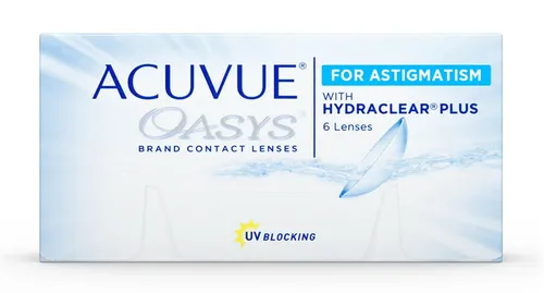 Acuvue Oasys for Astigmatism 14-Tageslinsen (6er Pack) - Torische Kontaktlinsen für optimalen Tragekomfort und klare Sicht. Ideal für den täglichen Einsatz, bieten sie eine zuverlässige Lösung für Personen mit Astigmatismus.