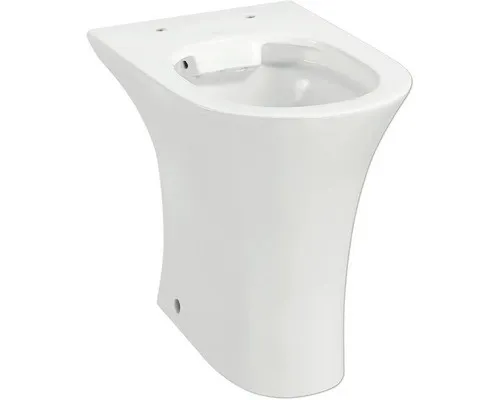 sanicomfort Stand-WC REKIA, erhöht 47 cm, Flachspüler, spülrandlos, Abgang waagrecht, Sanitärkeramik, weiß, ohne WC-Sitz