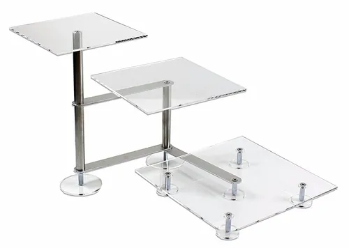 Tortenetagere Treppe Hochzeitstorte 3 Etagen Eckig Edel Acryl Aluminium