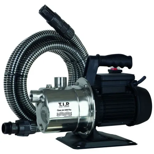 T.I.P. Clean-Jet 1000 Plus Gartenpumpe - Leistungsstarke Wasserpumpe mit Edelstahlgehäuse und 3300 l/h Förderleistung, ideal für Gartenbewässerung und Selbstansaugung.