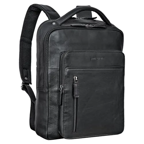 STILORD 'Tory' Leder Rucksack Groß - Tagesrucksäcke: Vintage Laptoprucksack aus 100% Echtleder mit Trolley-Aufstecksystem und viel Stauraum für Büro, Uni und Reisen. Stylisch und funktional!