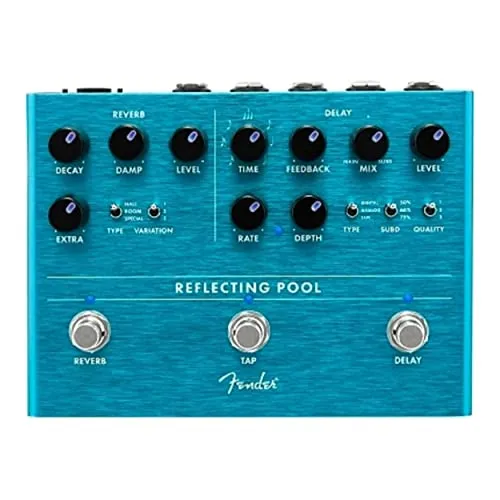 Fender® »REFLECTING POOL« Delay/Reverb Pedal - Gitarren-Effektgerät mit Reglern für Time, Variation und Quality, ideal für kreative Klanggestaltung und perfekte Stereo-Integration.