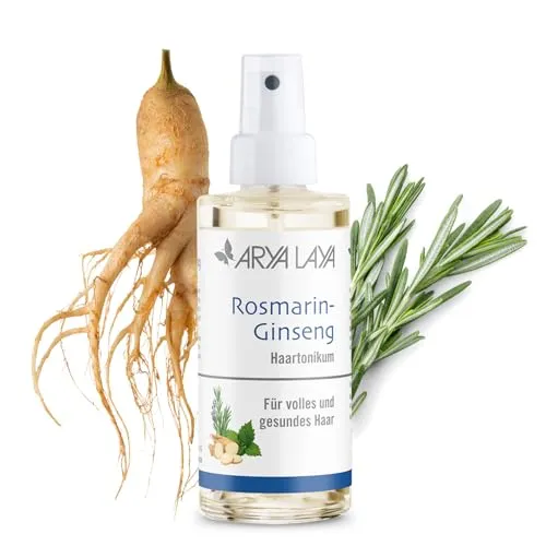 ARYA LAYA Haartonikum Rosmarin-Ginseng, 100 ml – Vegan für gesundes Haar - Haarwasser für fettiges Haar & Schuppen, fördert das Haarwachstum und verbessert die Kopfhautgesundheit mit einem Kräuter-Komplex. Ideal für glänzendes, starkes Haar!