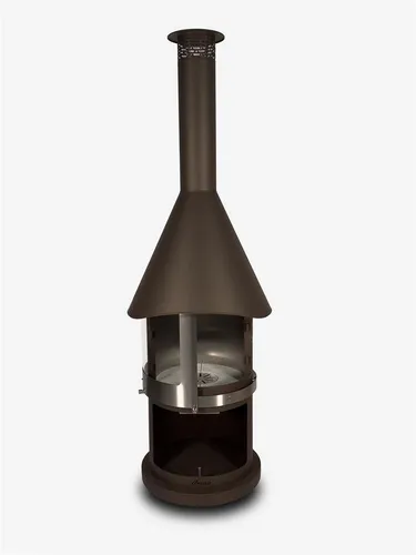FIRESTAR Gartenkamin DN 700 Swing Glas 3. Generation Edelstahl braun-metallic - Eleganter Terrassenkamin aus Edelstahl, ideal für gemütliche Abende im Freien. Genießen Sie die Wärme und Atmosphäre, die dieser Kamin bietet.